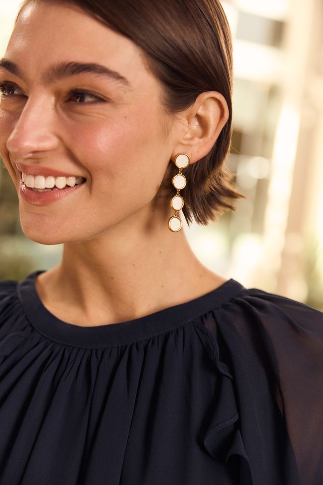 Brackish Multi Bezel Drop Earring: Amy