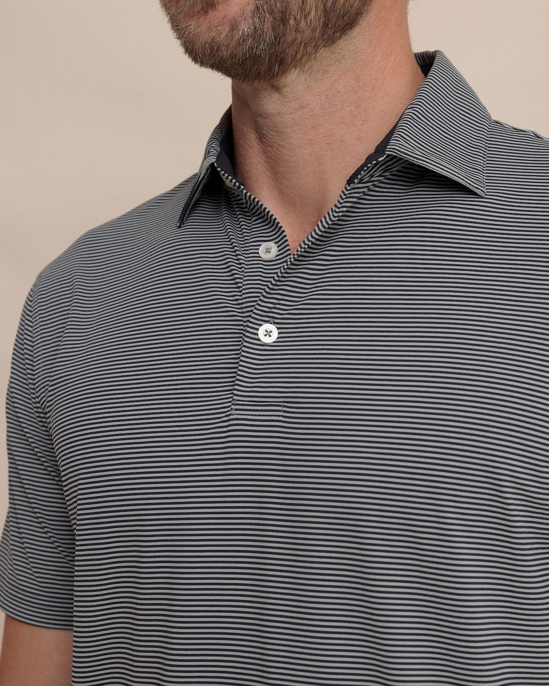 Southern Tide brrr°-eeze Meadowbrook Stripe Polo: Steel