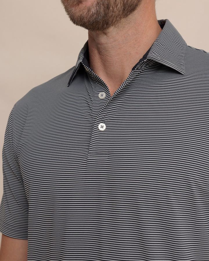 Southern Tide brrr°-eeze Meadowbrook Stripe Polo: Steel