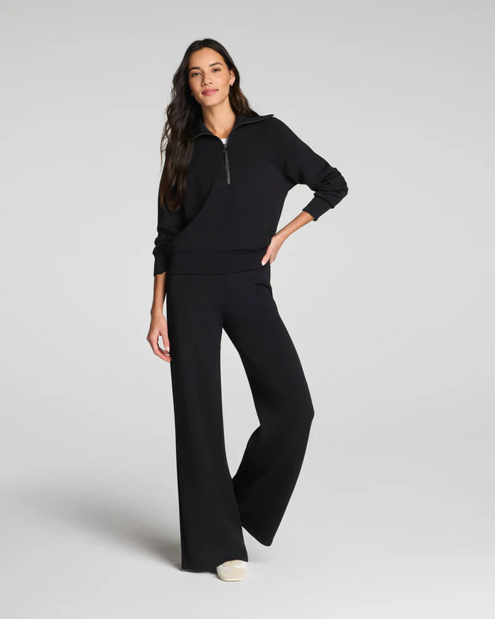 Spanx AirEssentials Half Zip: Very Black