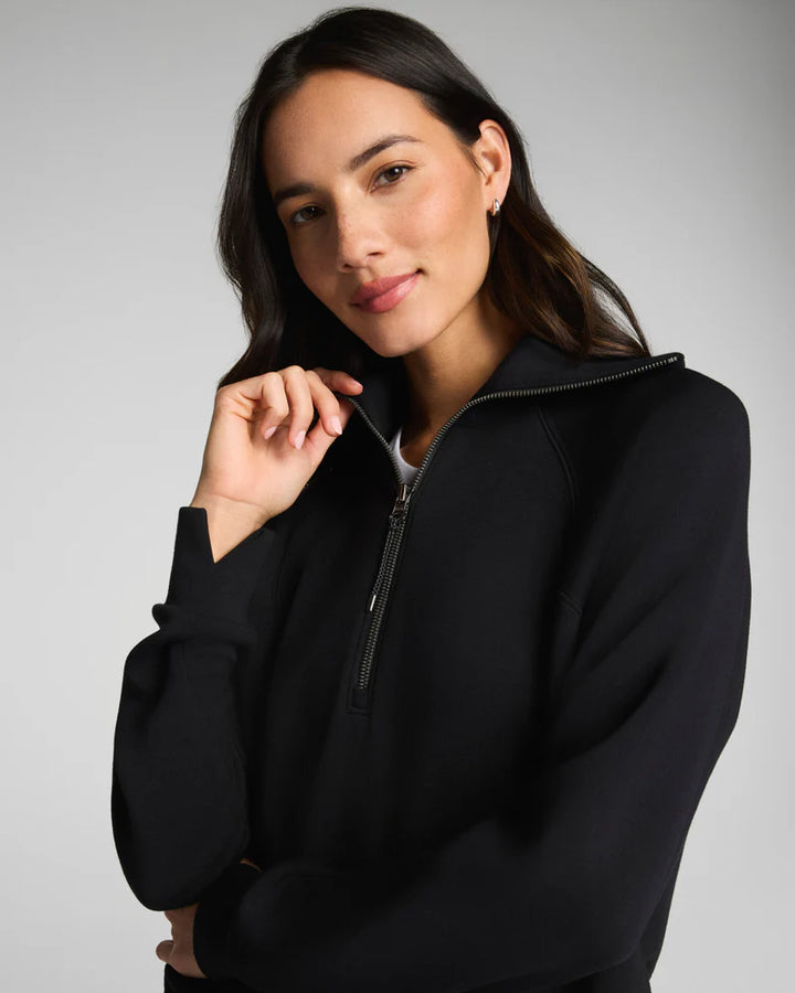 Spanx AirEssentials Half Zip: Very Black