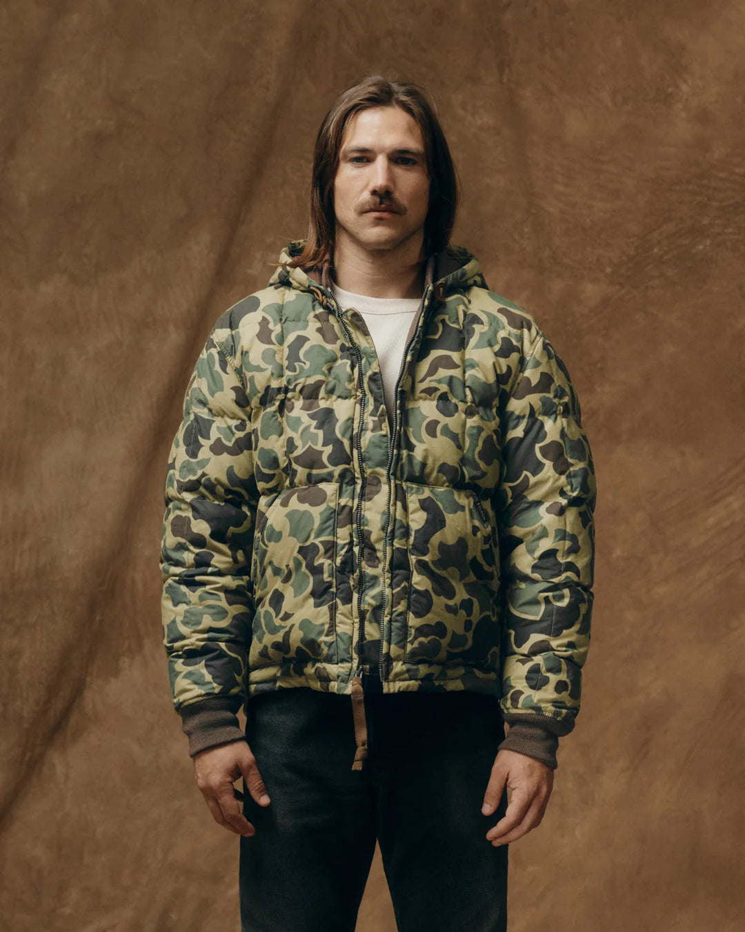 Filson Waxed Down Jacket: Tundra Shrub Camo