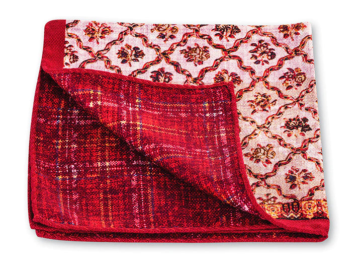 R. Hanauer Red Patchwork/Plaid Pocket Square