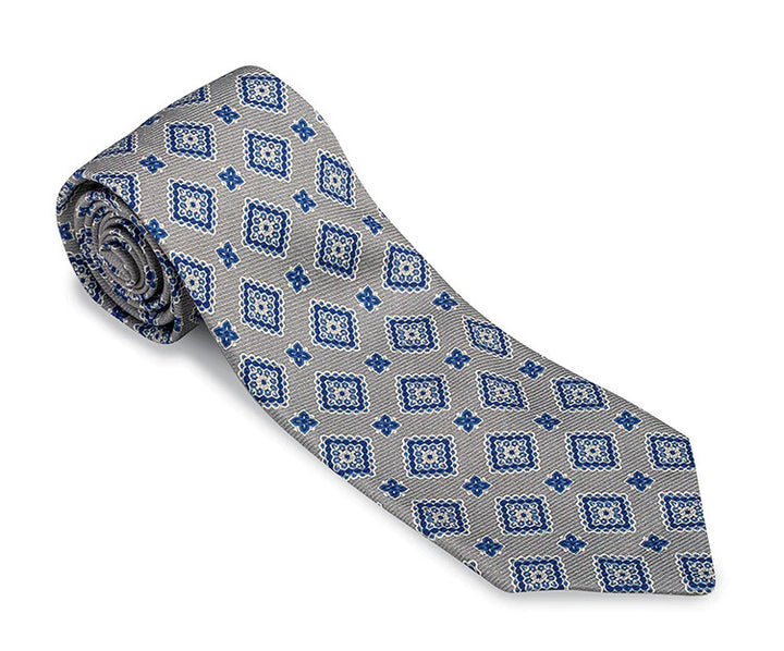 R. Hanauer Gray Adams Medallions Necktie