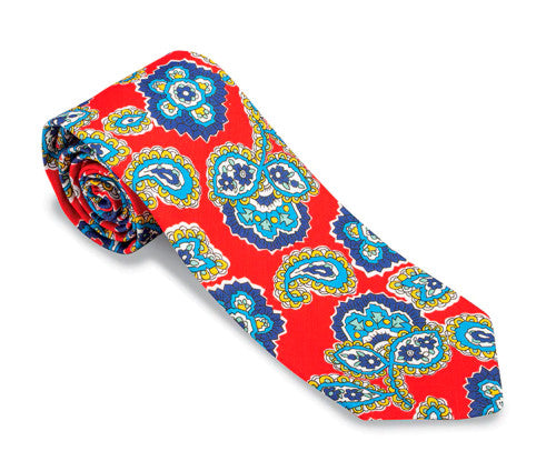 R. Hanauer Coral Frampton Paisley Necktie