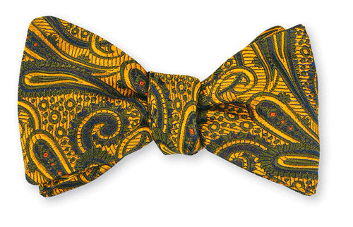 R. Hanauer Gold Chastain Paisley Bow Tie