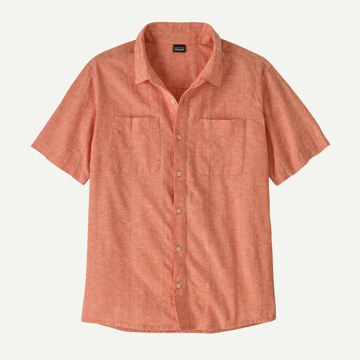 Patagonia Men's Back Step Shirt: Swell Dobby - Coal Orange