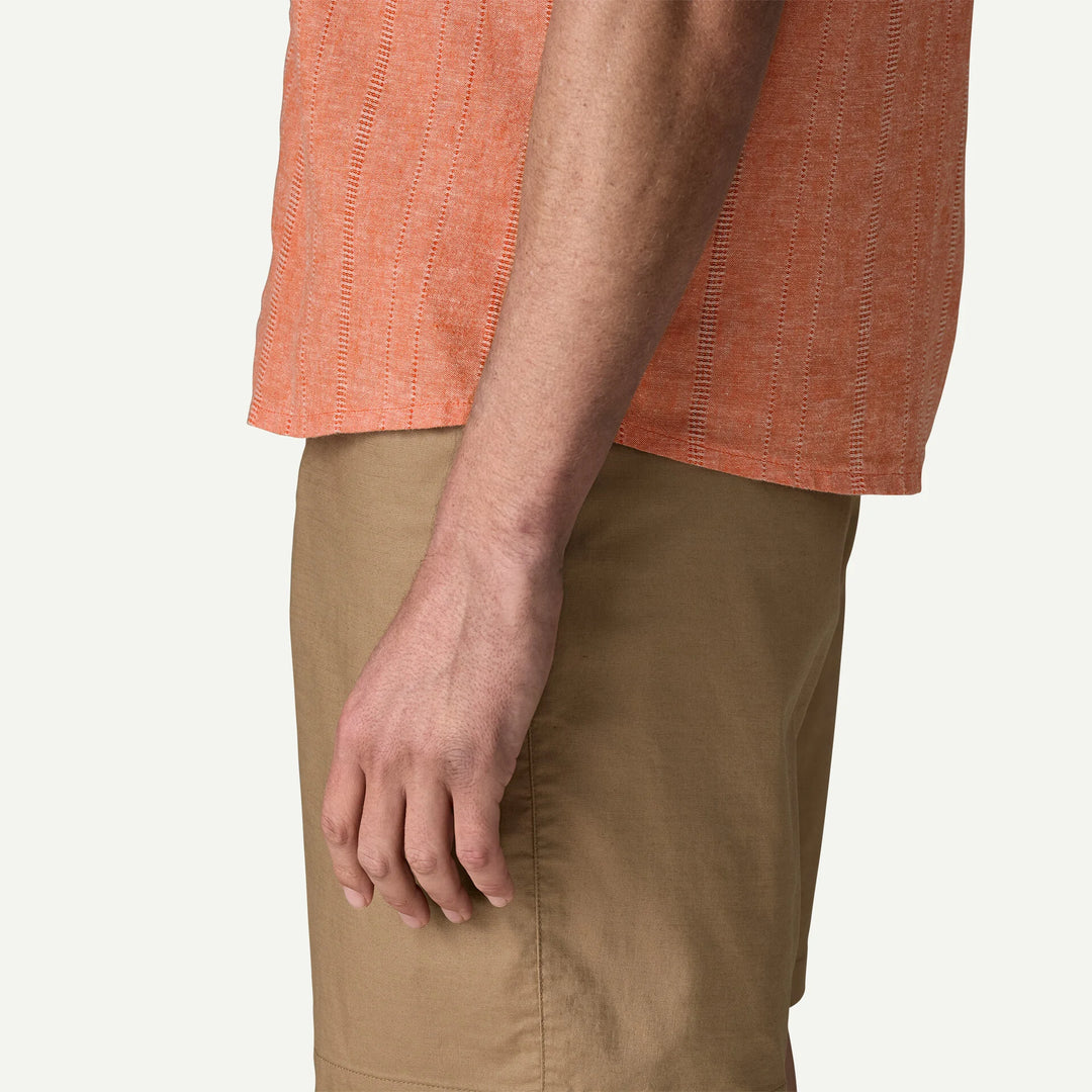 Patagonia Men's Back Step Shirt: Swell Dobby - Coal Orange