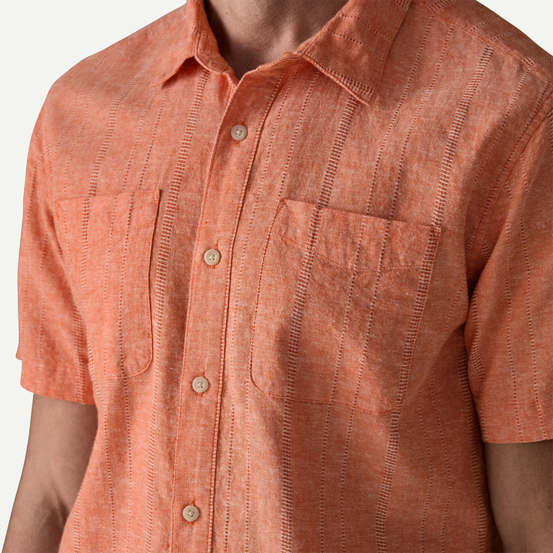 Patagonia Men's Back Step Shirt: Swell Dobby - Coal Orange