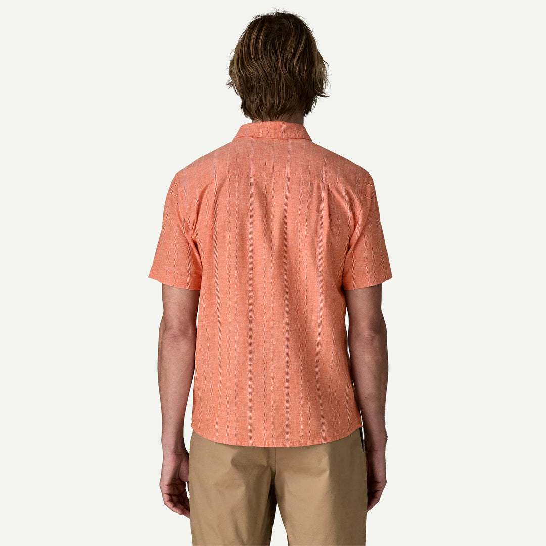 Patagonia Men's Back Step Shirt: Swell Dobby - Coal Orange