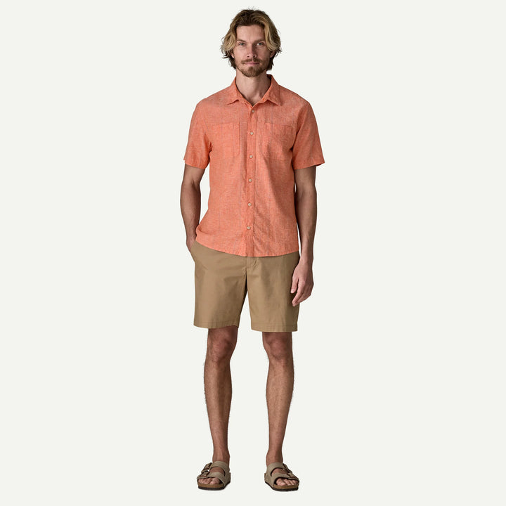 Patagonia Men's Back Step Shirt: Swell Dobby - Coal Orange