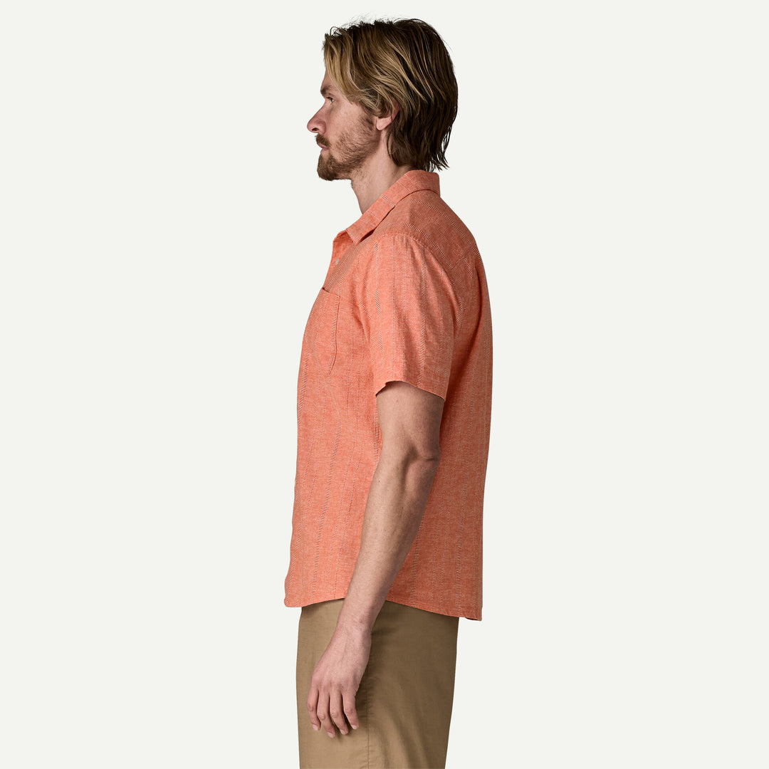 Patagonia Men's Back Step Shirt: Swell Dobby - Coal Orange