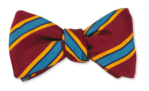 R. Hanauer Burgundy Vista Stripes Bow Tie