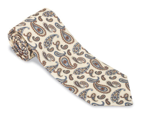 R. Hanauer Winter White Boone Paisley Necktie