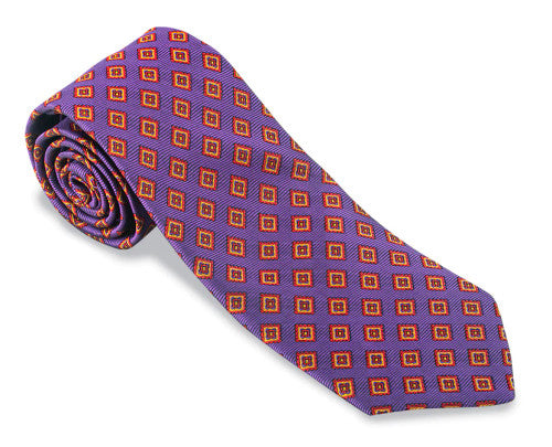 R. Hanauer Purple Cedar Diamonds Necktie