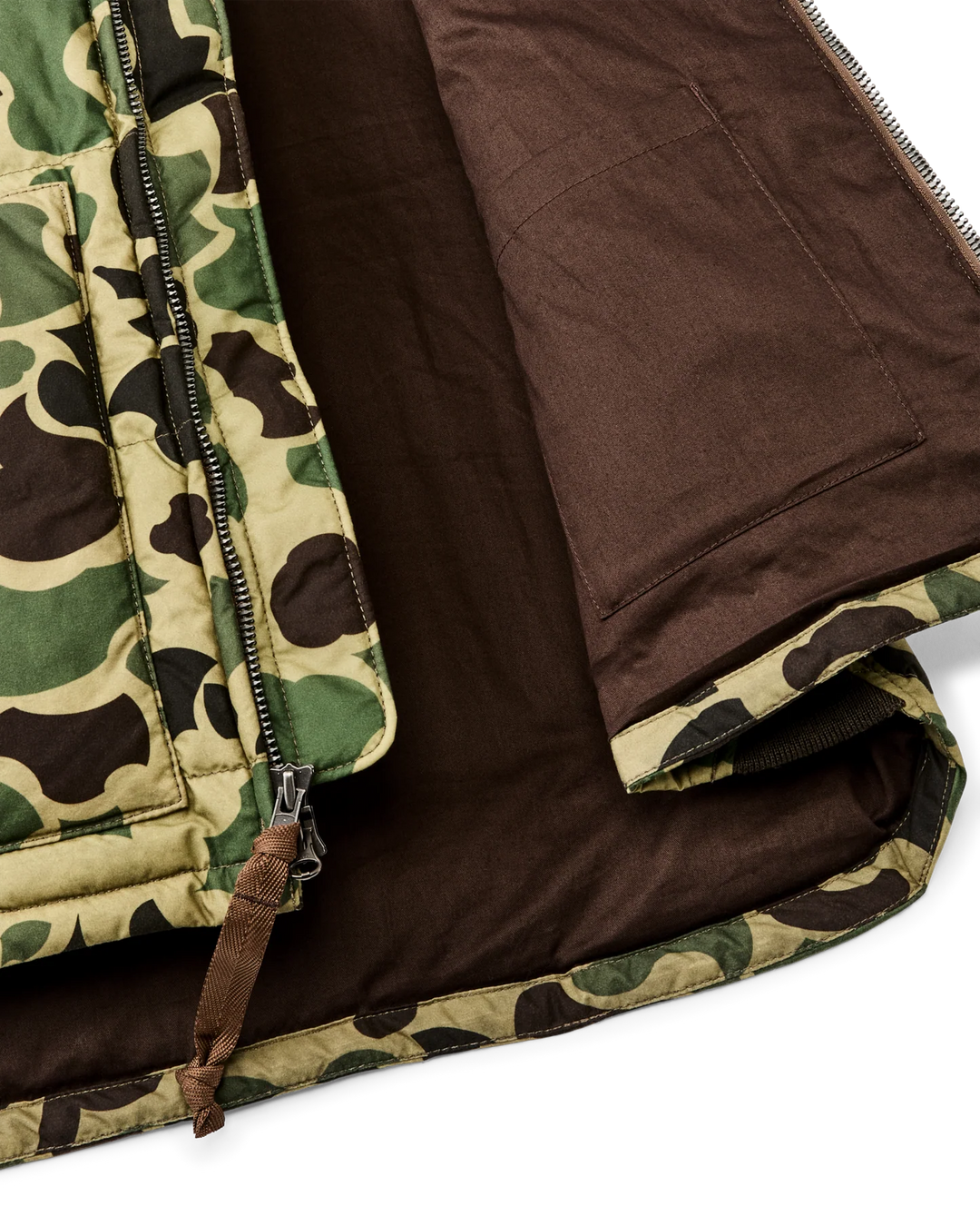 Filson Waxed Down Vest: Tundra Shrub Camo