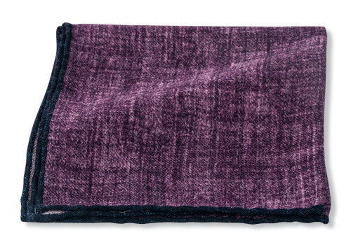 R. Hanauer Purple Wool Flanella Pocket Square