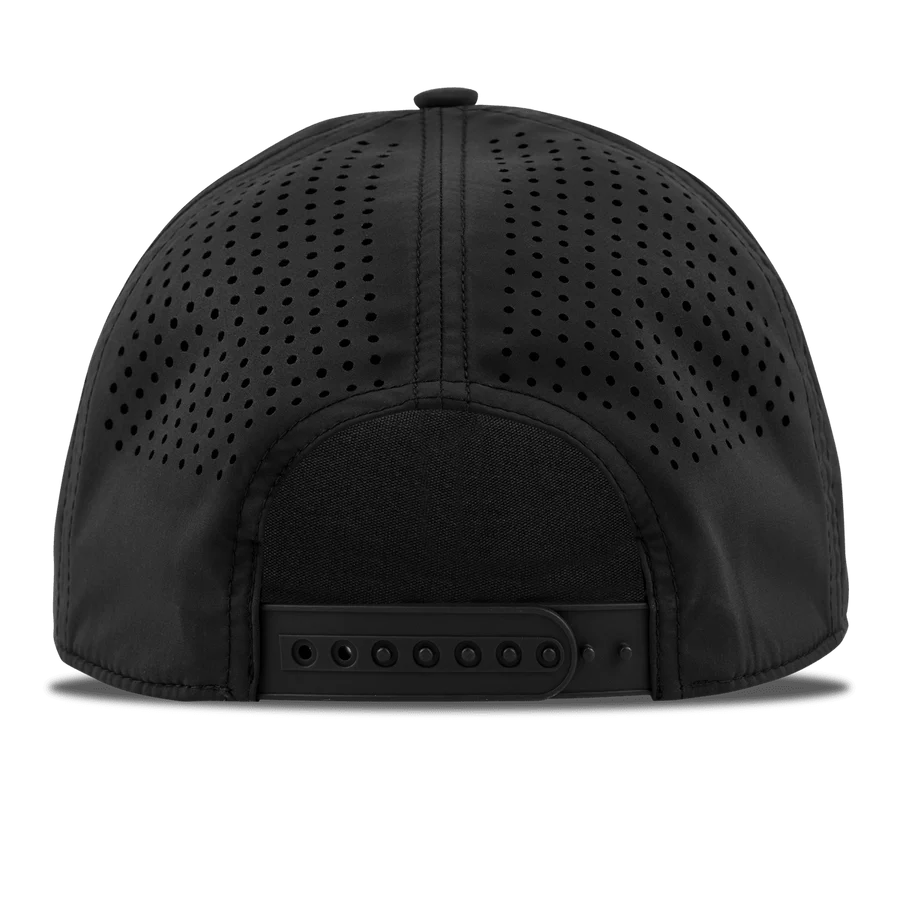 Branded Bills Bare Curved 5 Panel Rope Hat: Black/White
