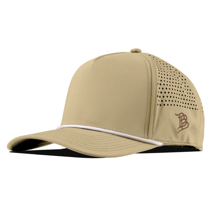 Branded Bills Bare Curved 5 Panel Rope Hat: Desert with White Rope