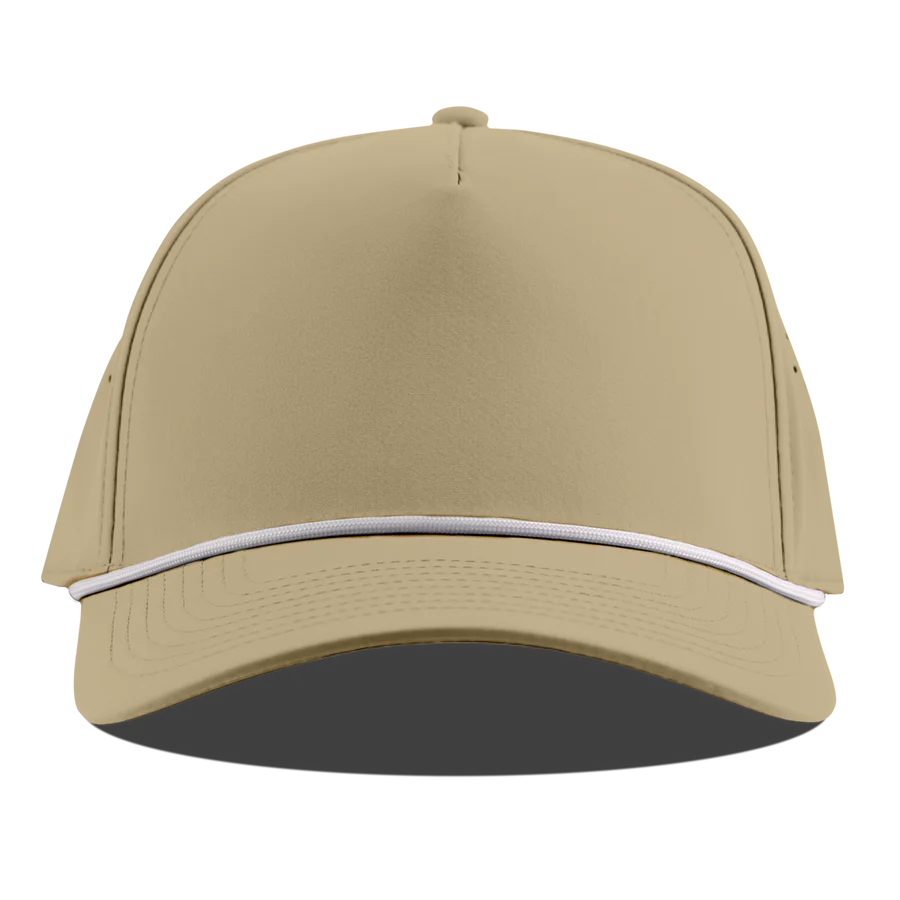 Branded Bills Bare Curved 5 Panel Rope Hat: Desert with White Rope