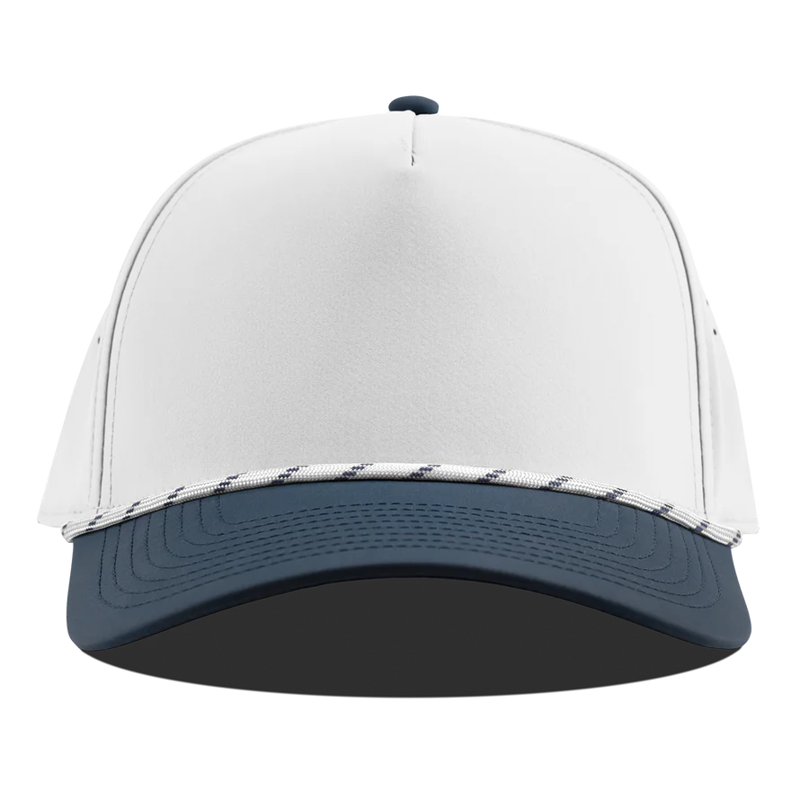 Branded Bills Bare Curved 5 Panel Rope Hat: White/Orion