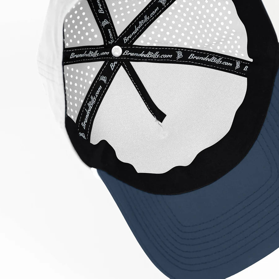 Branded Bills Bare Curved 5 Panel Rope Hat: White/Orion