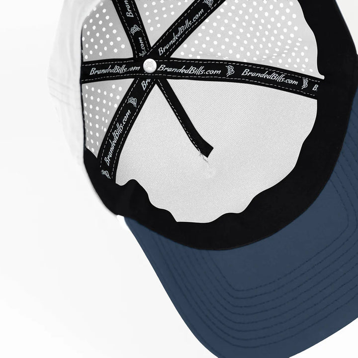 Branded Bills Bare Curved 5 Panel Rope Hat: White/Orion