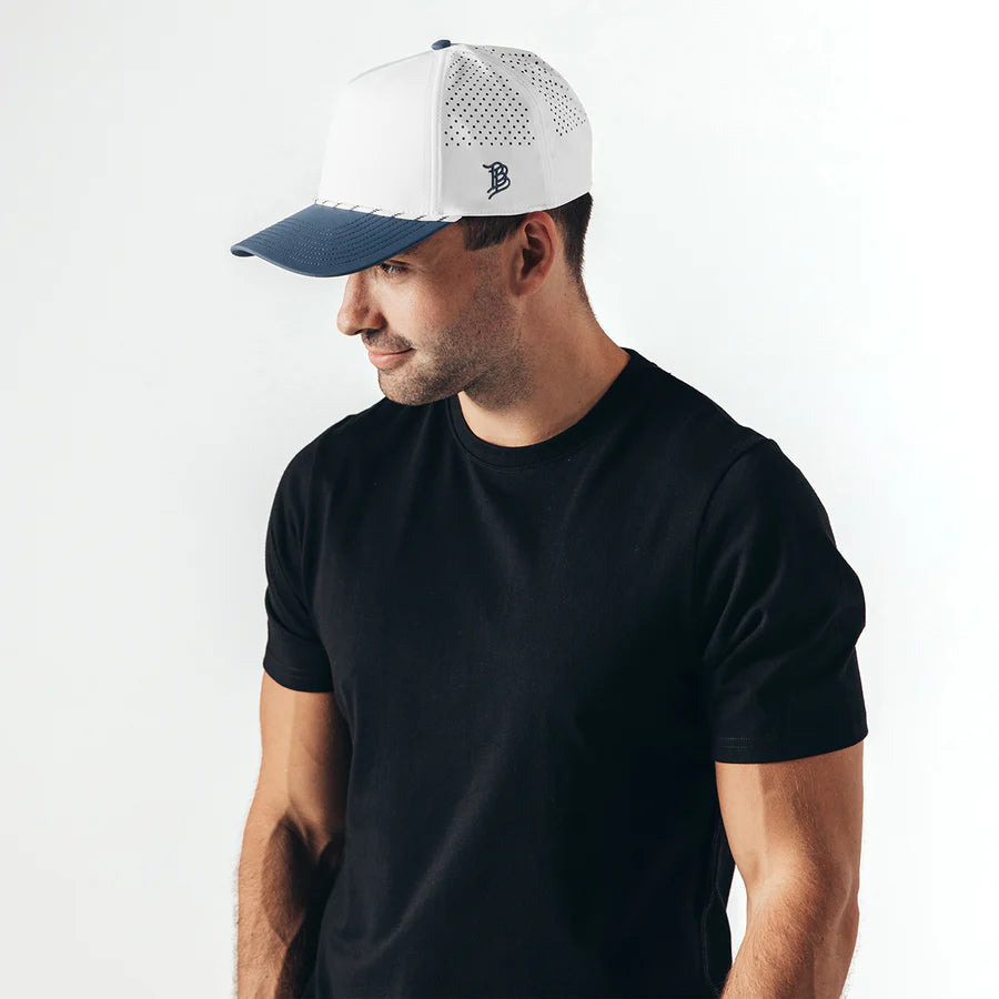 Branded Bills Bare Curved 5 Panel Rope Hat: White/Orion