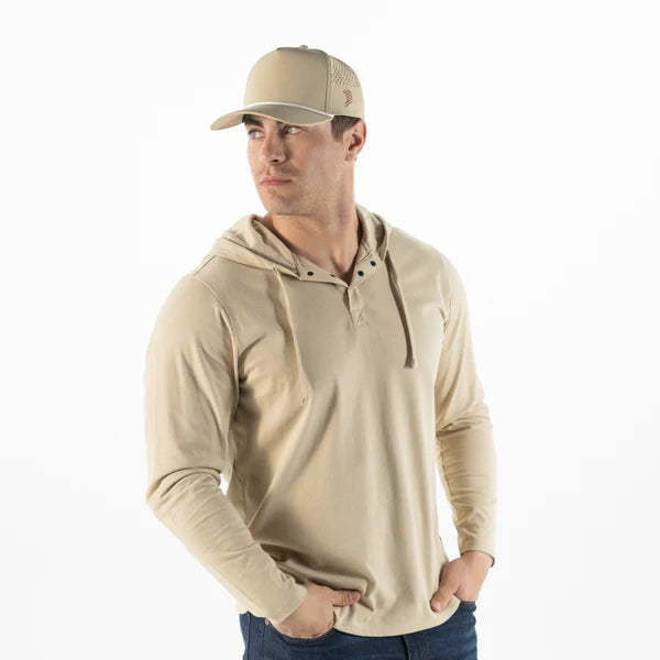 Branded Bills Bare Curved 5 Panel Rope Hat: Desert with White Rope