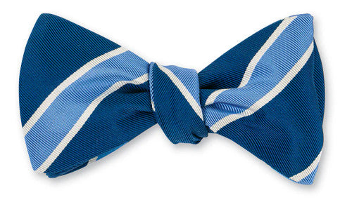 R. Hanauer Navy/Cobalt Crescent Stripes Bow Tie