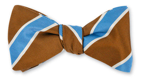 R. Hanauer Brown/Blue Crescent Stripes Bow Tie