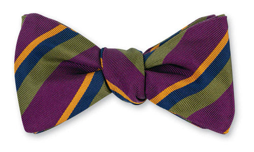 R. Hanauer Purple/Olive Bruton Stripes Bow Tie