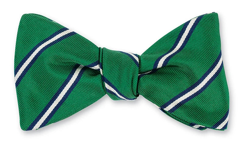 R. Hanauer Green/Navy Queens Stripes Bow Tie