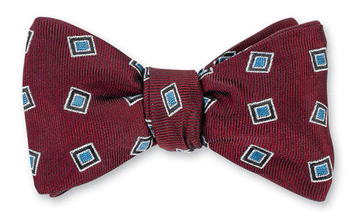 R. Hanauer Burgundy Victoria Medallions Bow Tie