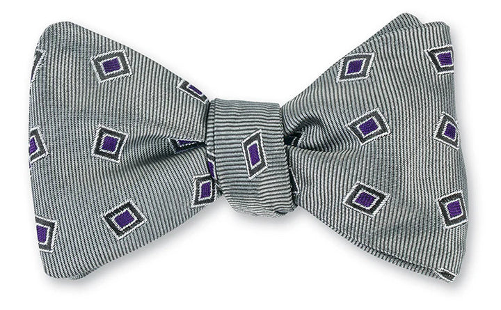 R. Hanauer Gray Victoria Medallions Bow Tie