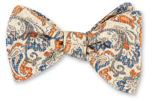 R. Hanauer Orange Chester Paisley Bow Tie