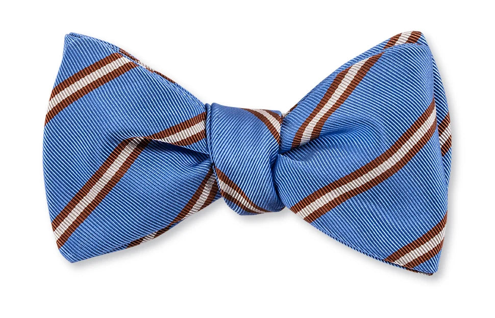 R. Hanauer Cobalt/Mahogany Queens Stripes Bow Tie