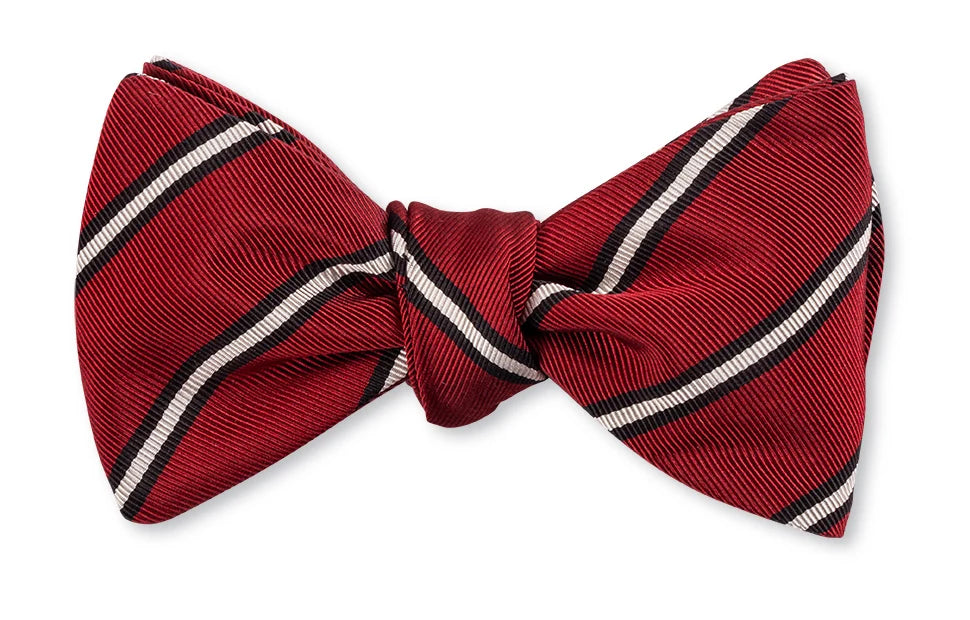 R. Hanauer Red/Black Queens Stripes Bow Tie