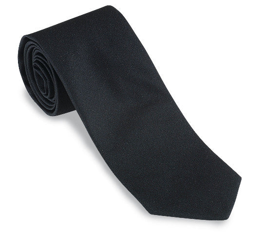 R Hanauer Black Silk Grosgrain Tie