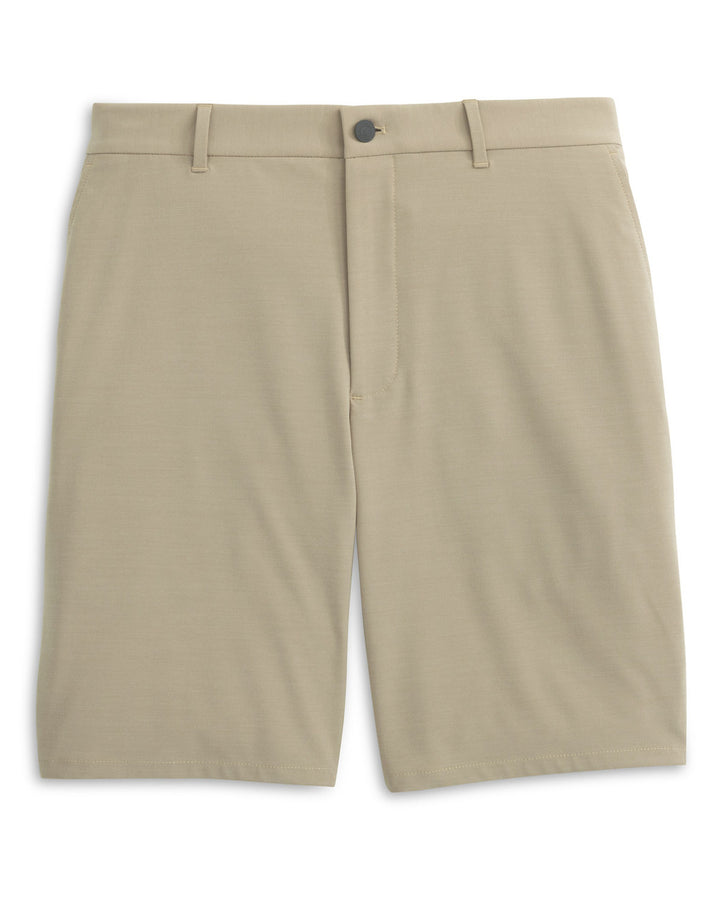 Johnnie-O Mulligan Performance Woven Shorts: Light Khaki