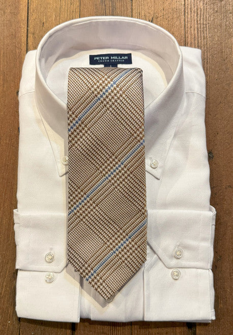 Robert Jensen Tan and Blue Houndstooth Tie