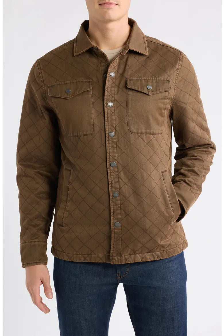 Johnnie-O Quilted Chore Coat: Russet