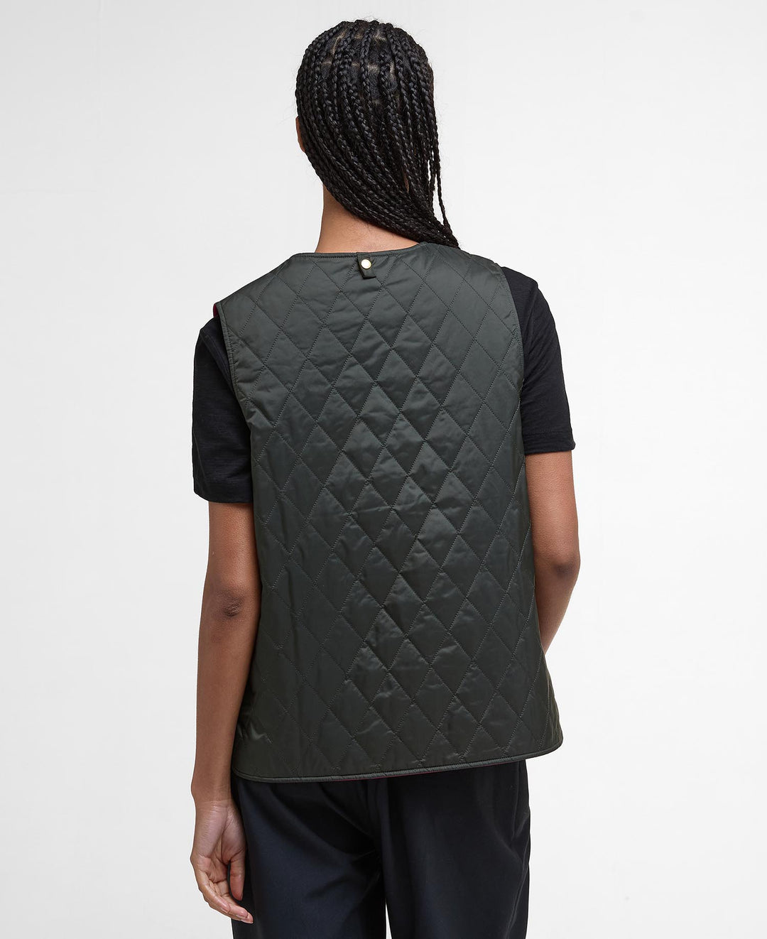 Barbour My Barbour Reversible Quilted Liner: Sage/Zeni Pink