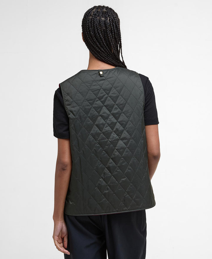 Barbour My Barbour Reversible Quilted Liner: Sage/Zeni Pink