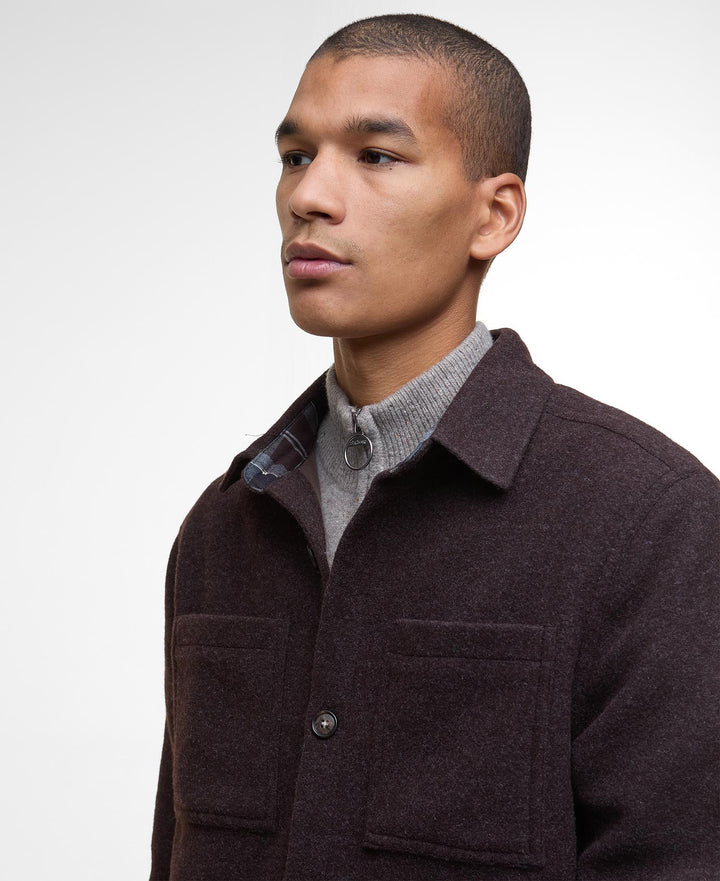 Barbour Marlow Tailored Overshirt: Dark Oak