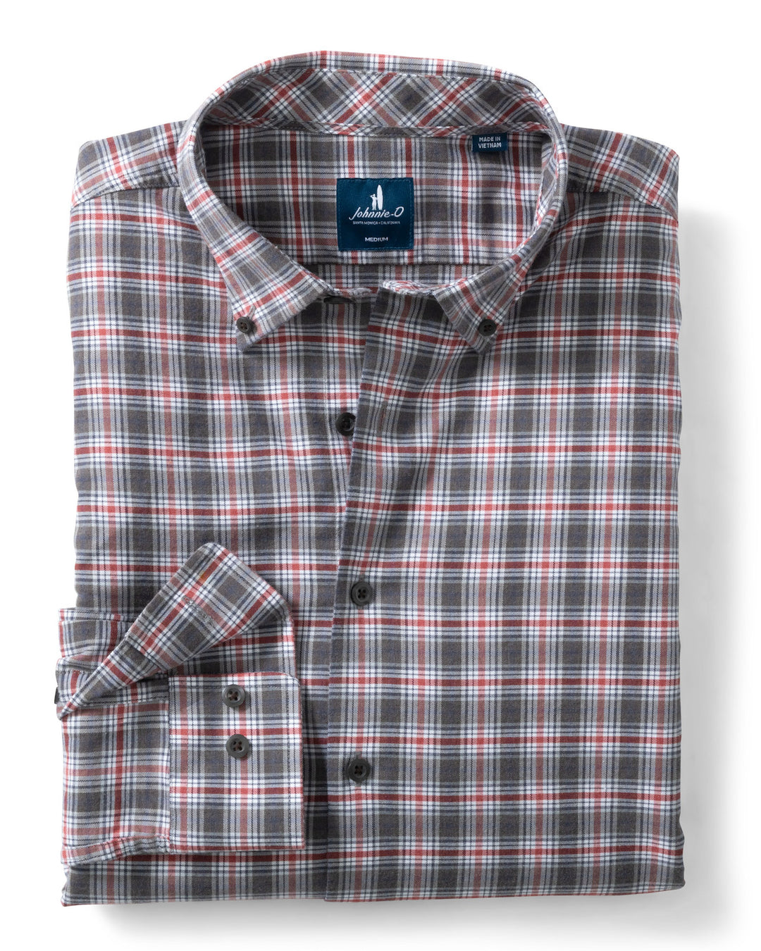 Johnnie-O Lane Forest Pane Sport Shirt: Thunder