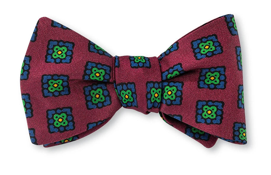 R. Hanauer Burgundy Amanda Medallions Bow Tie