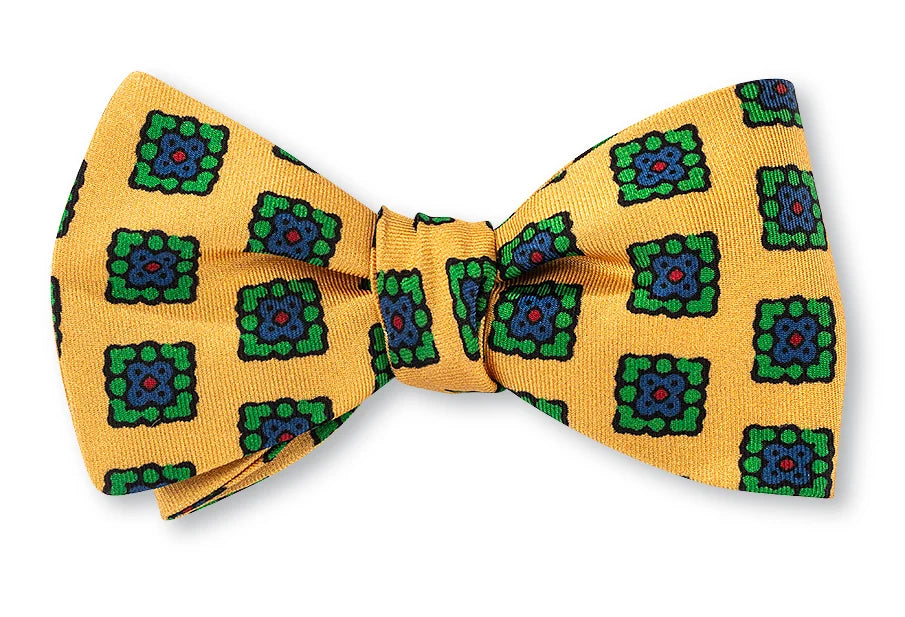 R. Hanauer Yellow Amanda Medallions Bow Tie