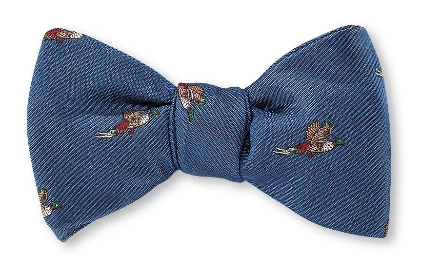 R. Hanauer Blue Albright Pheasant Bow Tie
