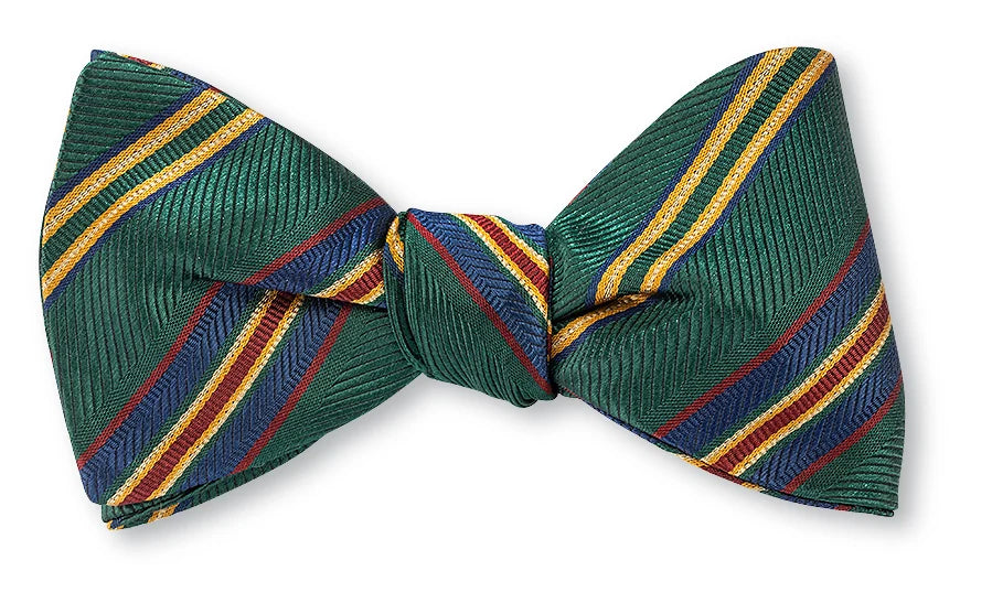 R. Hanauer Green Delta Stripes Bow Tie